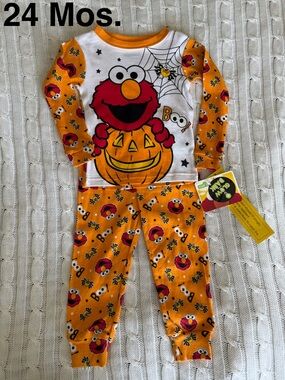 Sesame Street Halloween Elmo PJ Pajama Sleep 24 Months NEW Spooky Spider Glows